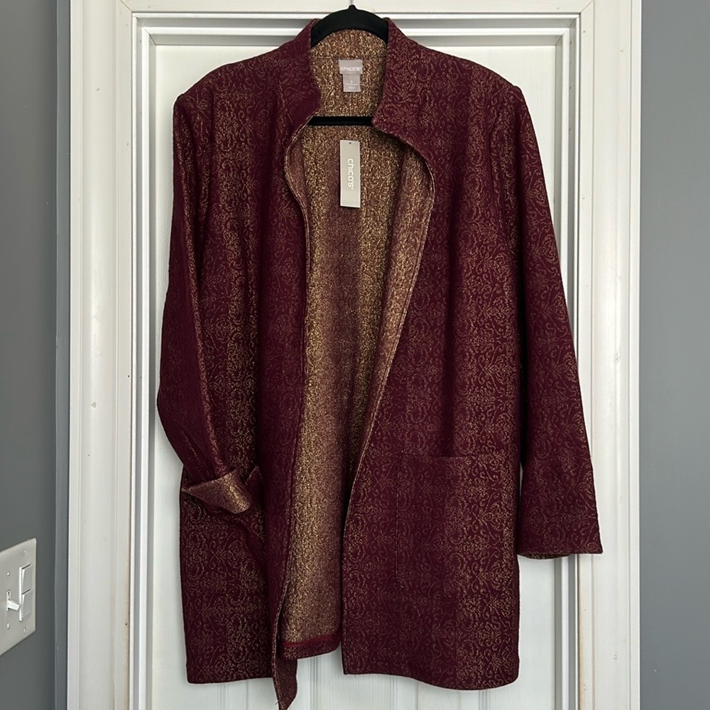 New! Chico’s Shine Topper LS Jacket